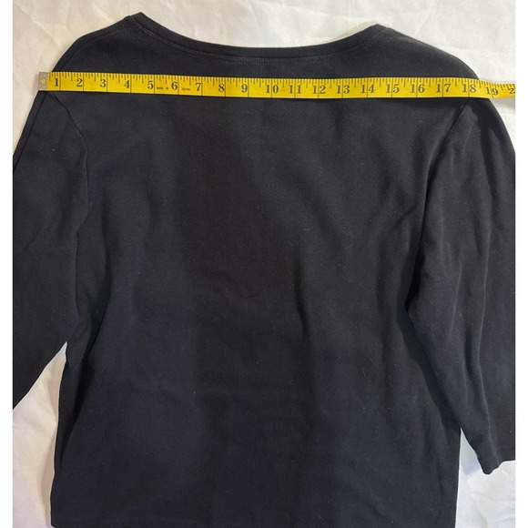 Chico's Zenergy Black Rhinestone Top 3/4 Sleeve Size 3 - Picture 6 of 9